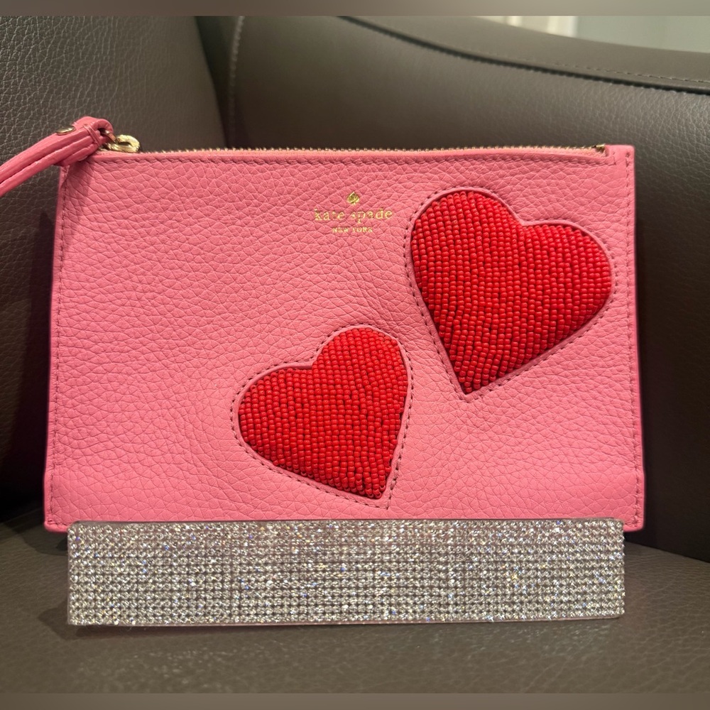 Kate Spade On‎ Purpose Beaded Heart Wristlet - Picture 2 of 7